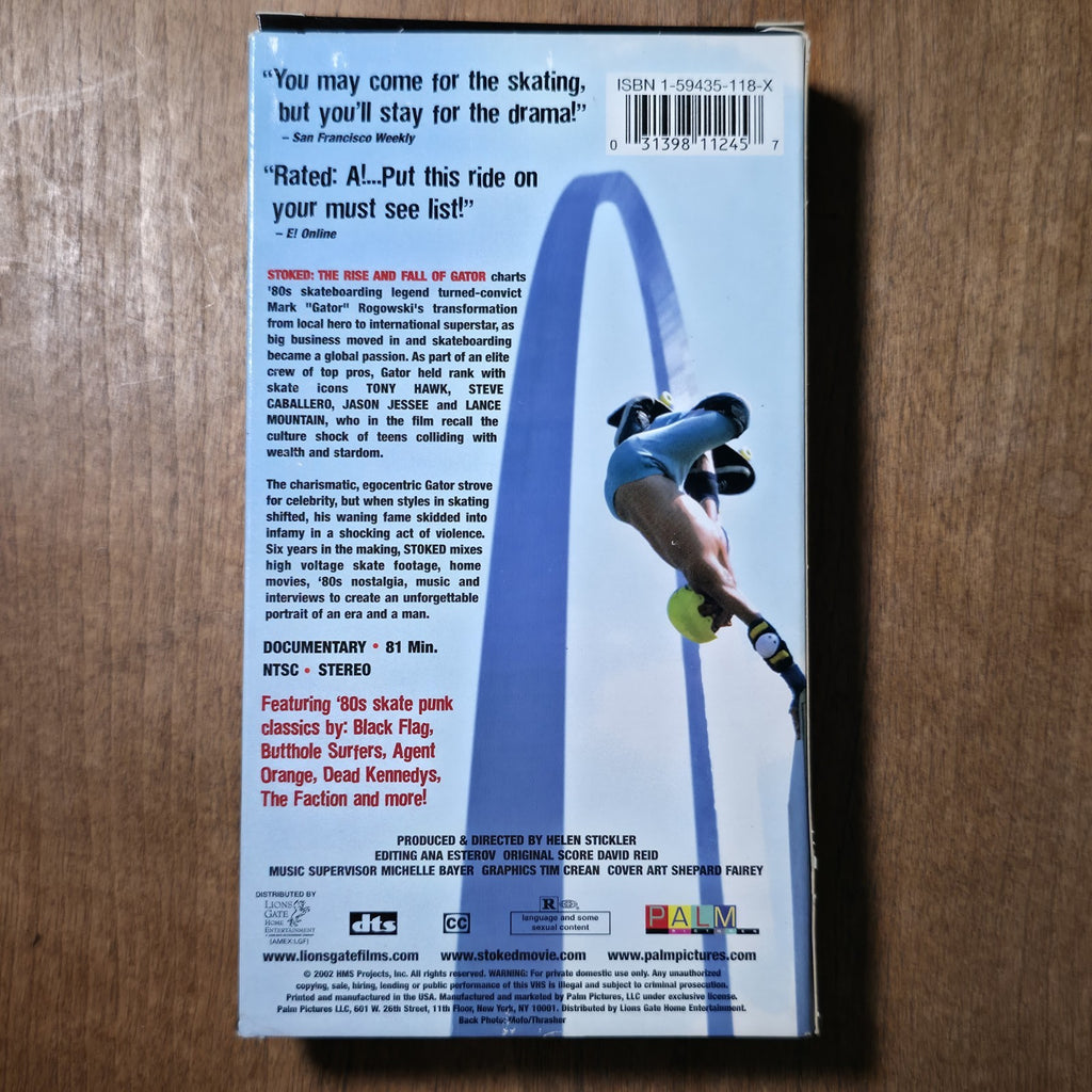 Stoked Rise & Fall of Gator VHS 2002 Documentary Skateboard HTF