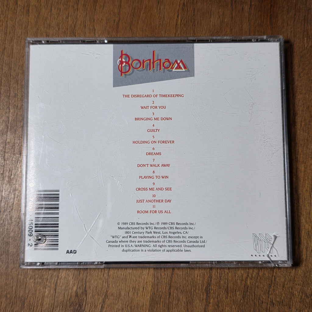 Bonham - Disregard of Timekeeping CD Album 1989 WTG Records Hard Rock Glam Metal