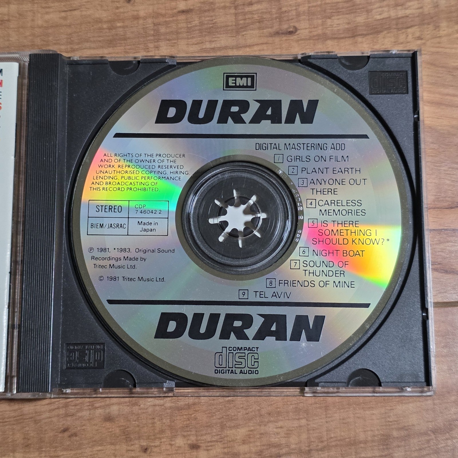Duran Duran - Duran Duran CD Album 1981 New Wave Japan for US 1st Press Rare HTF