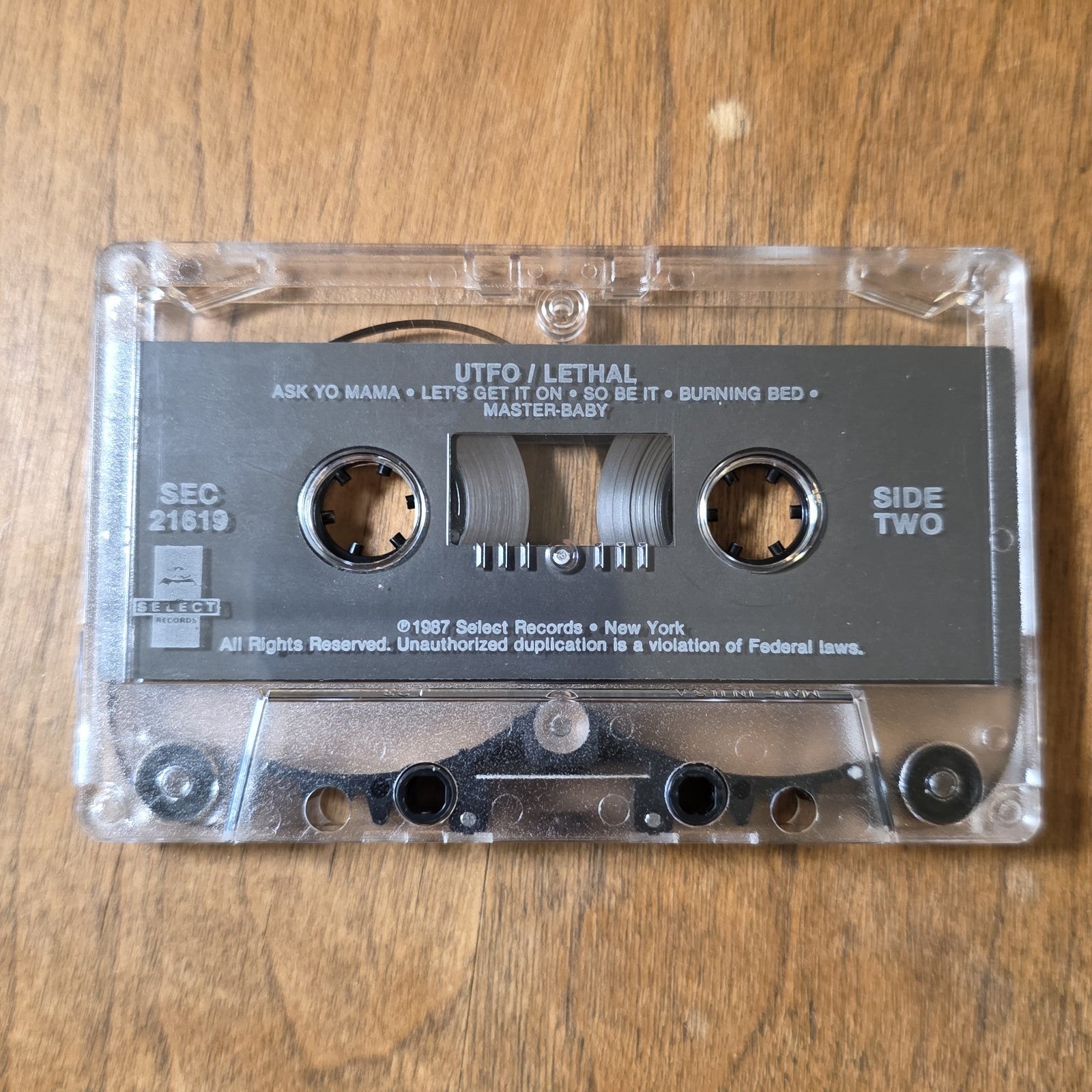 U.T.F.O. - Lethal Album 1987 Hip Hop Cassette Select Records