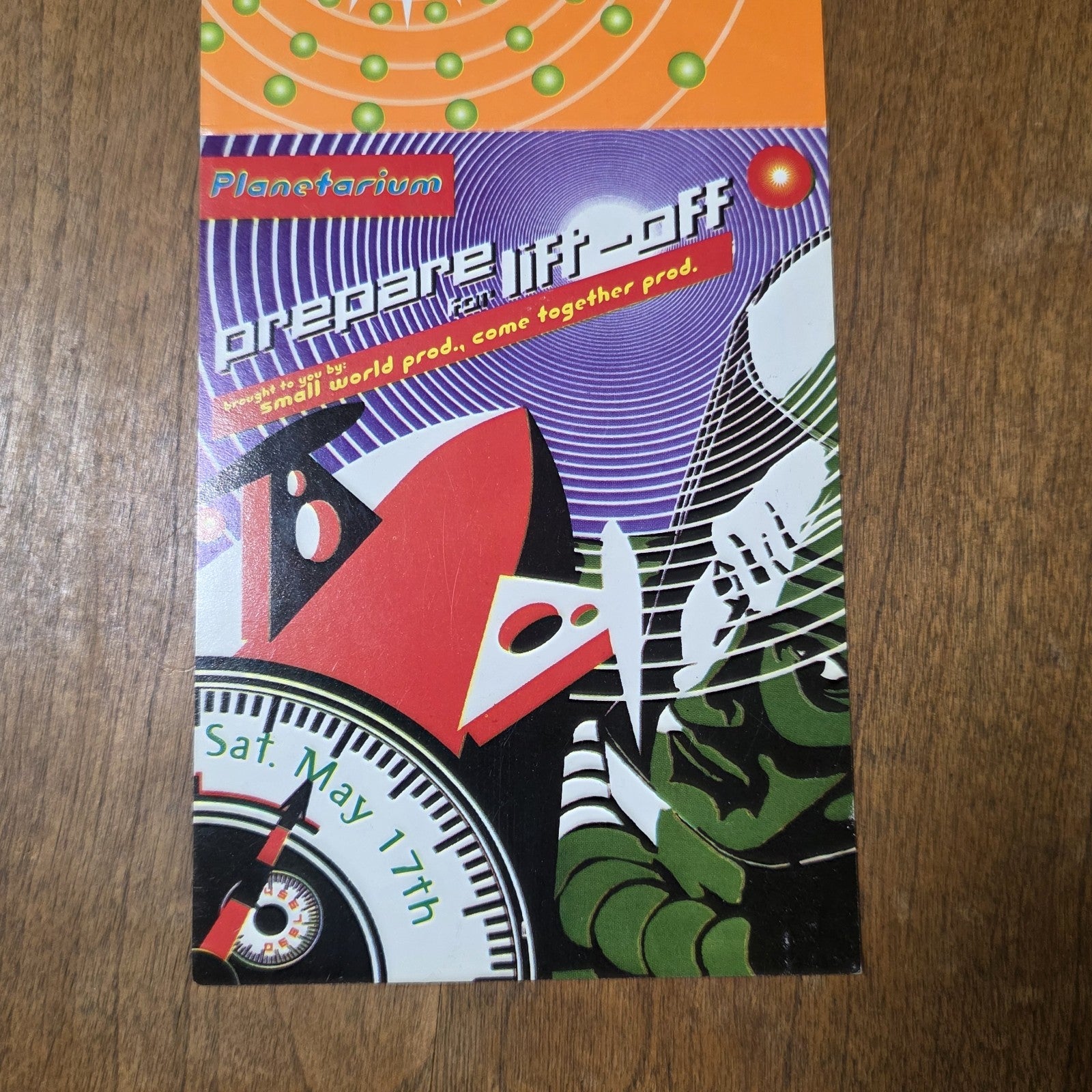 Planetarium 1997 Rave Flyer Los Angeles Hollywood DJ Dan DJ Fury EDM Unfolded