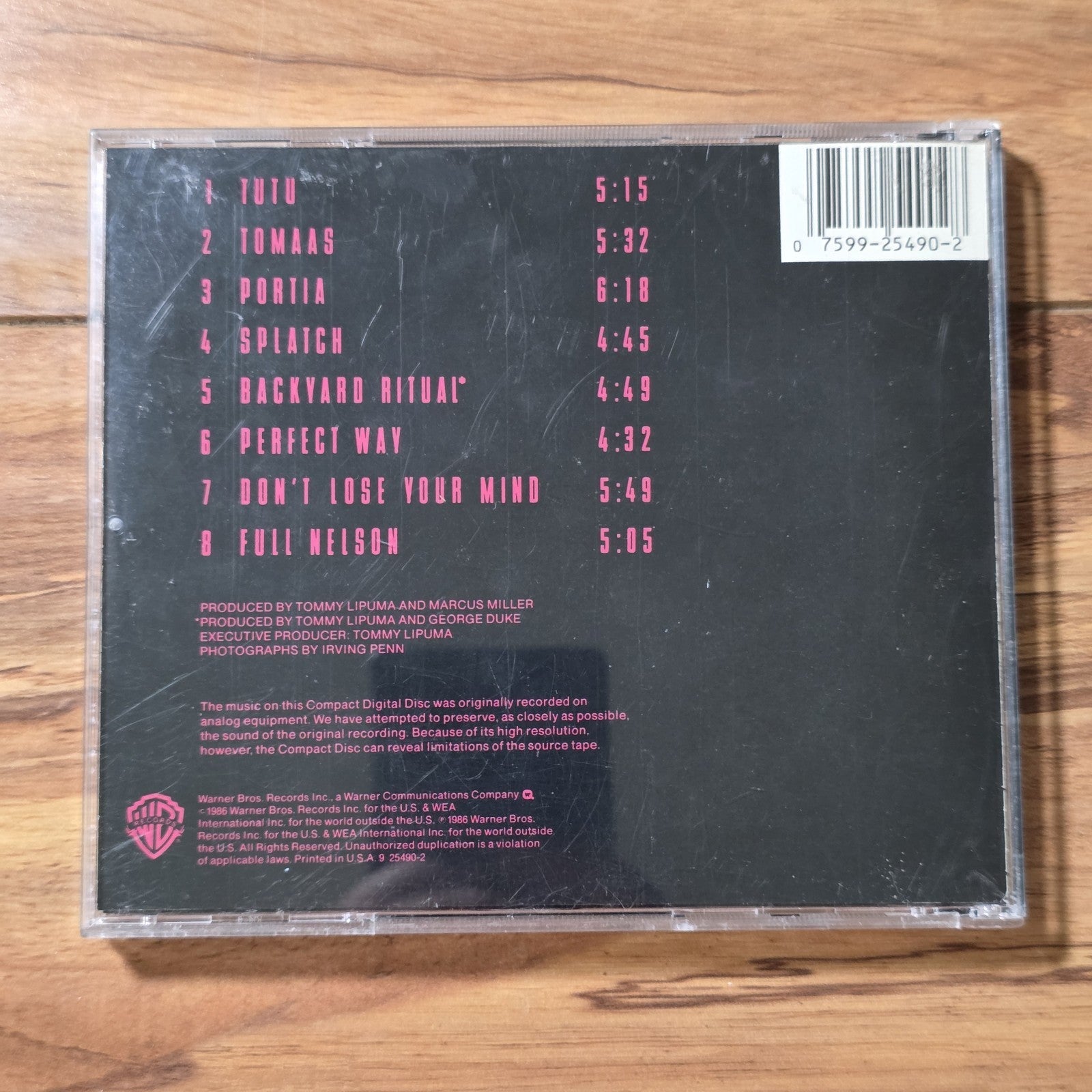 Miles Davis - Tutu CD Album 1990 Jazz