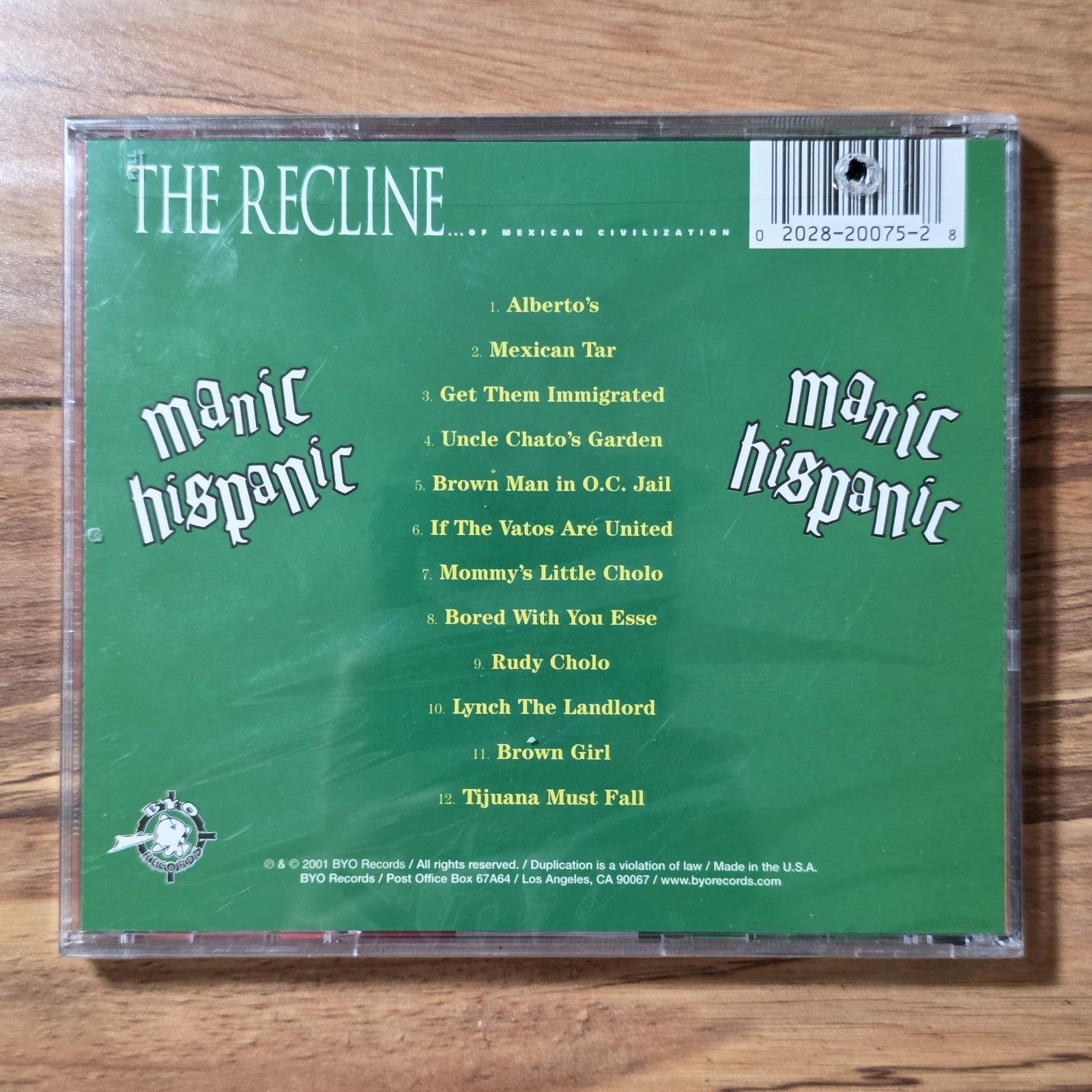 Manic Hispanic - The Recline Of Mexican Civilization CD 2001 New Sealed Rare HTF