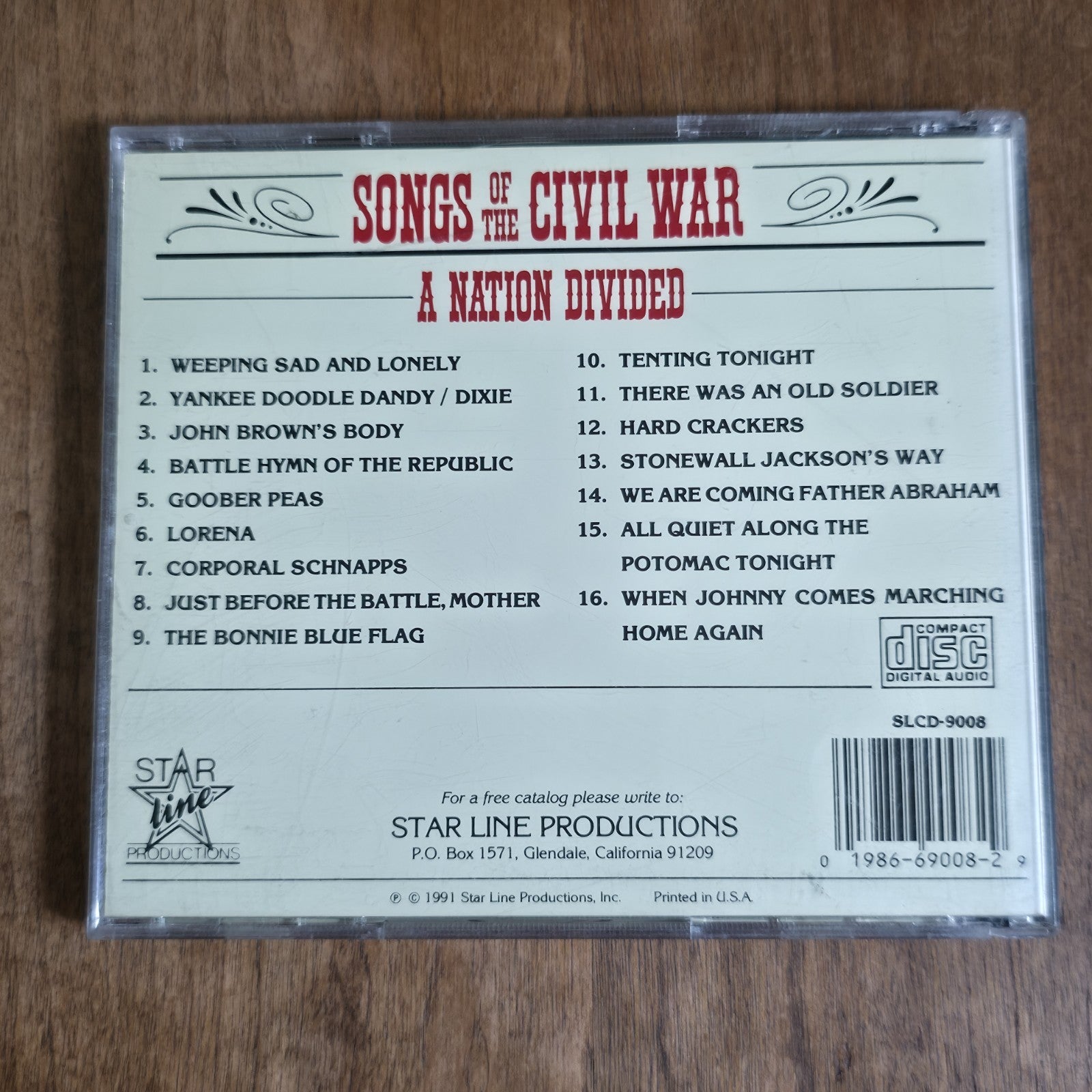 Various Artists - Songs Of The Civil War: A Nation Divided CD 1991 Folk Rock