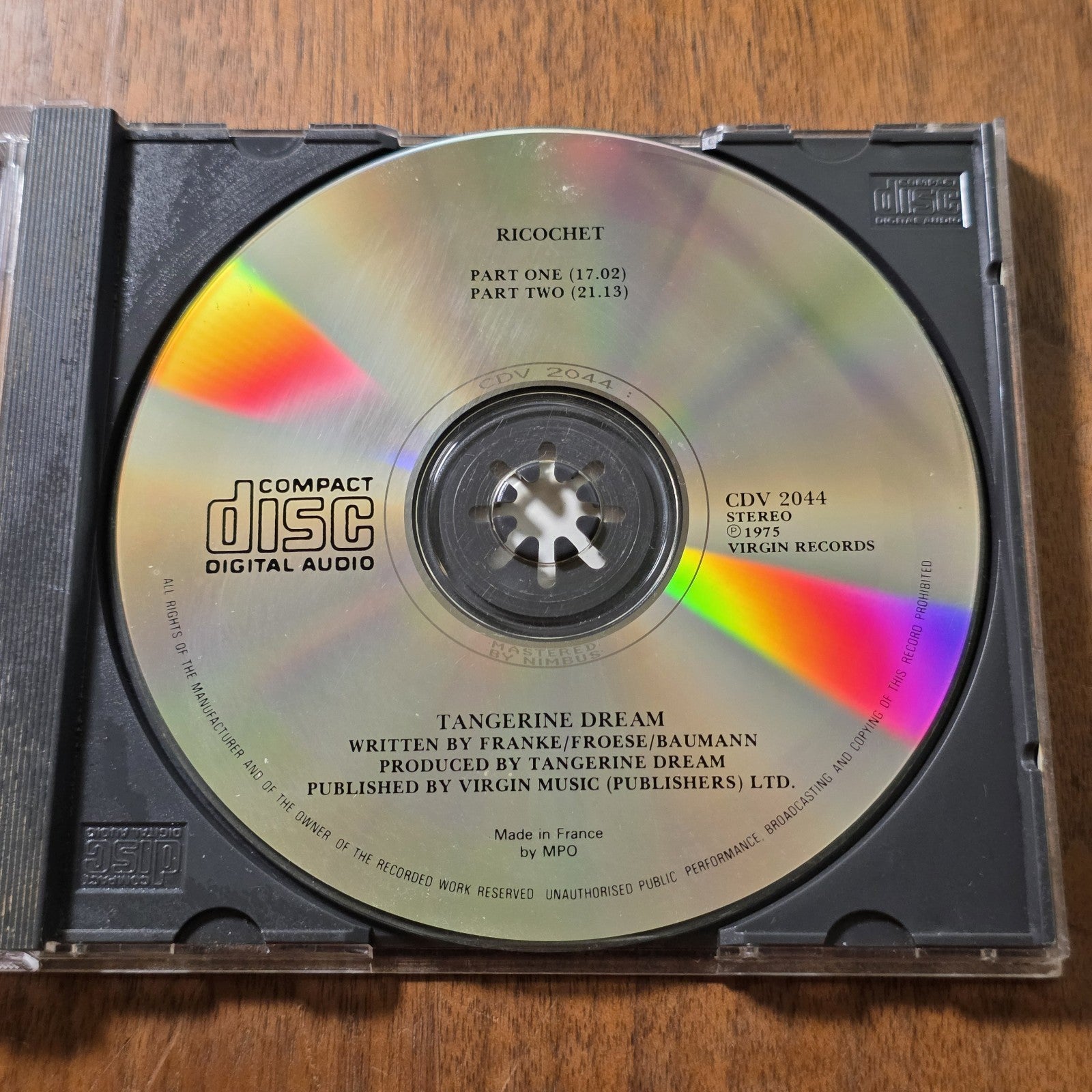 Tangerine Dream - Ricochet CD Live Album 1975 Electronic France Import