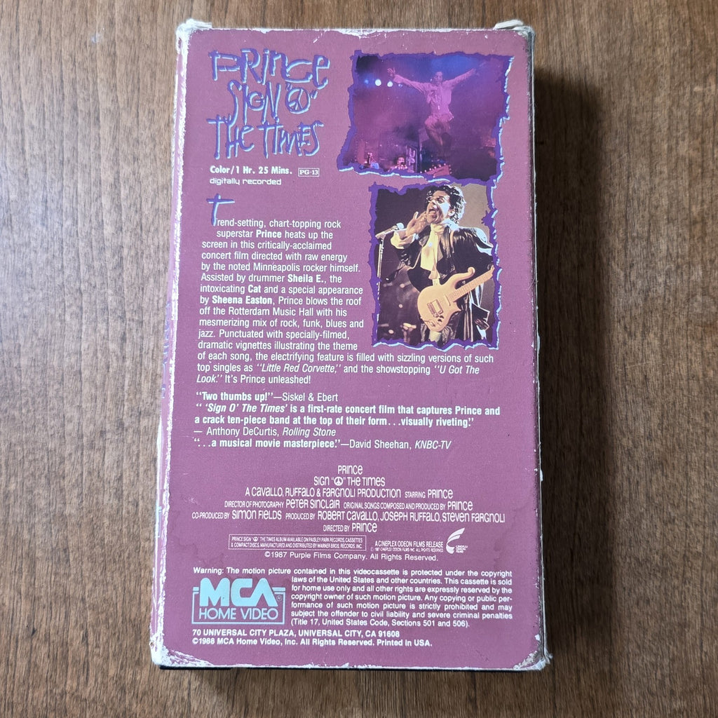 Prince - Sign o' the Times VHS 1987 Musical Concert Rare HTF
