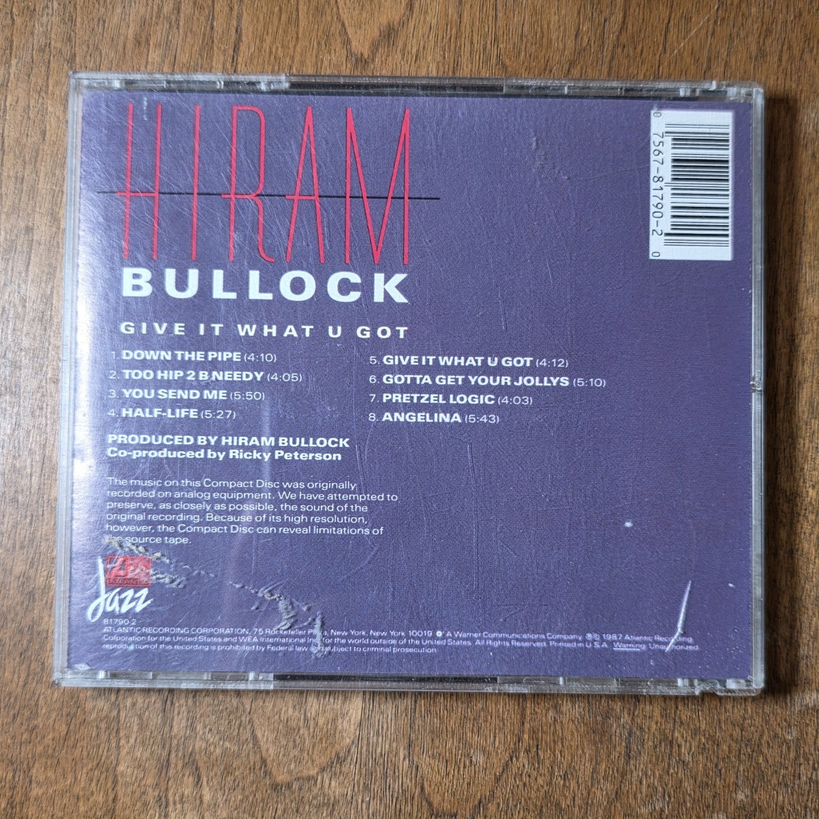 Hiram Bullock - Give It What U Got CD Album 1987 Jazz Rock Fusion