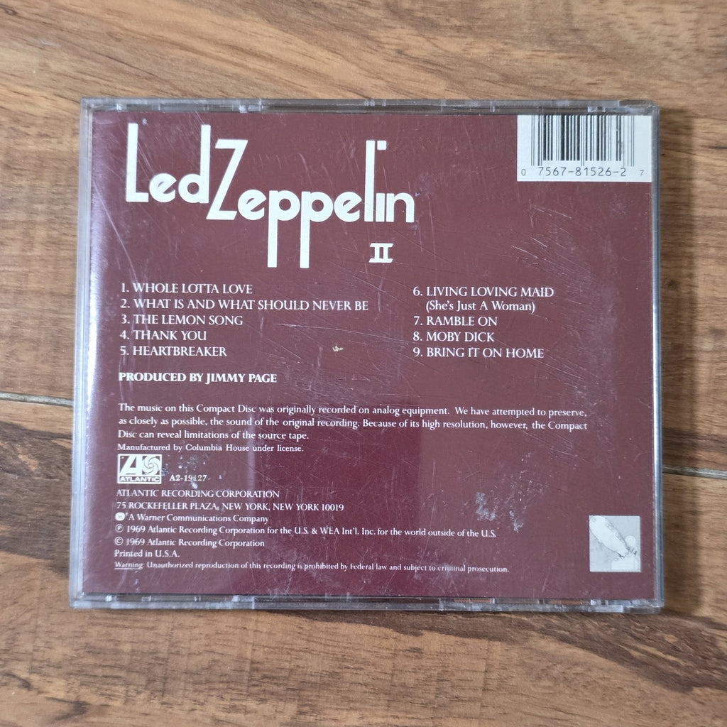 Led Zeppelin - Led Zeppelin II CD Album 1994 Remaster Jimmy Page Rock