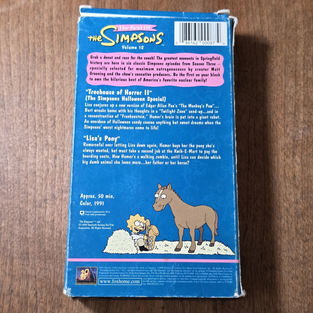 The Best of The Simpsons Vol 12 VHS 1999 Animation Treehouse Of Horror 2