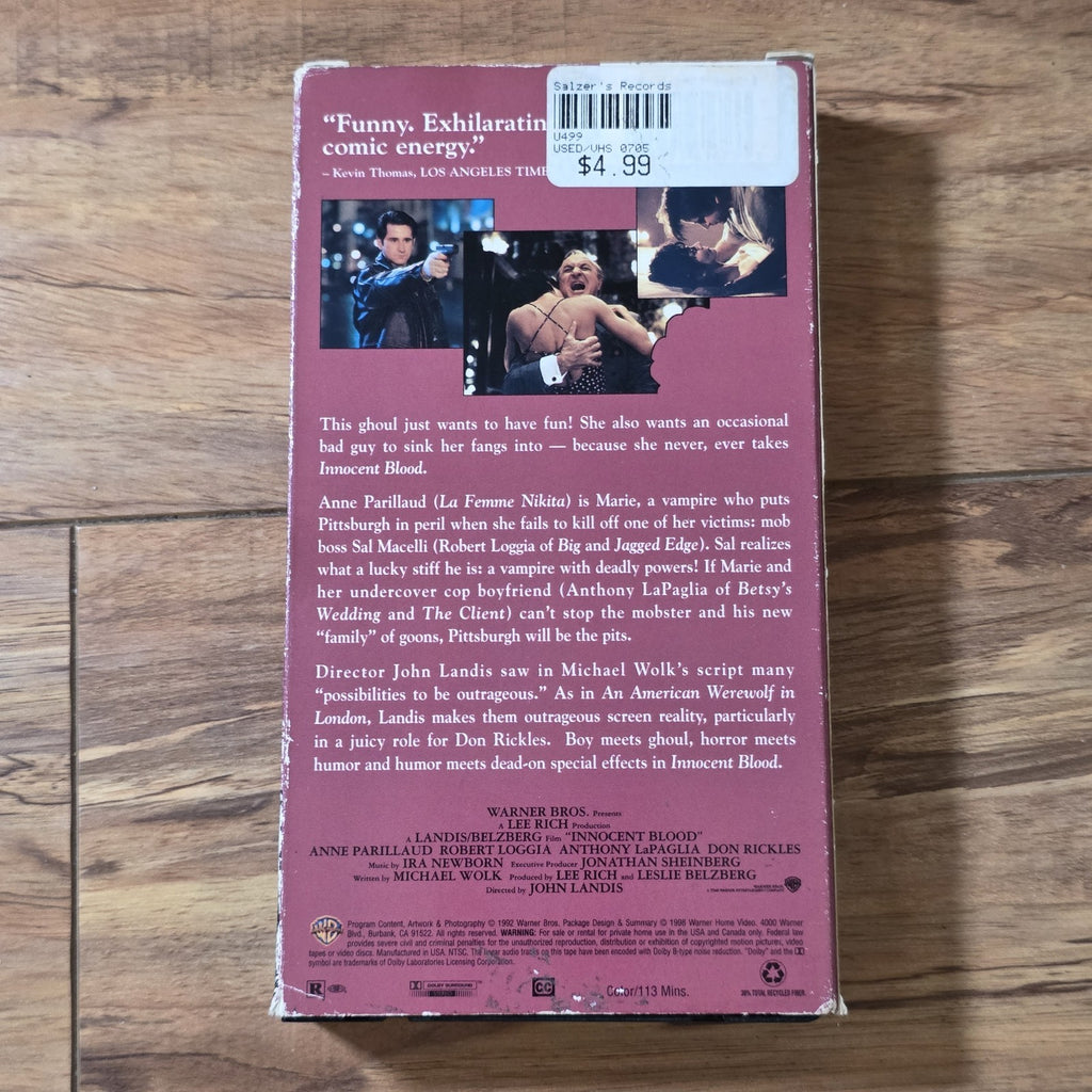 Innocent Blood VHS 1992 Horror Comedy John Landis