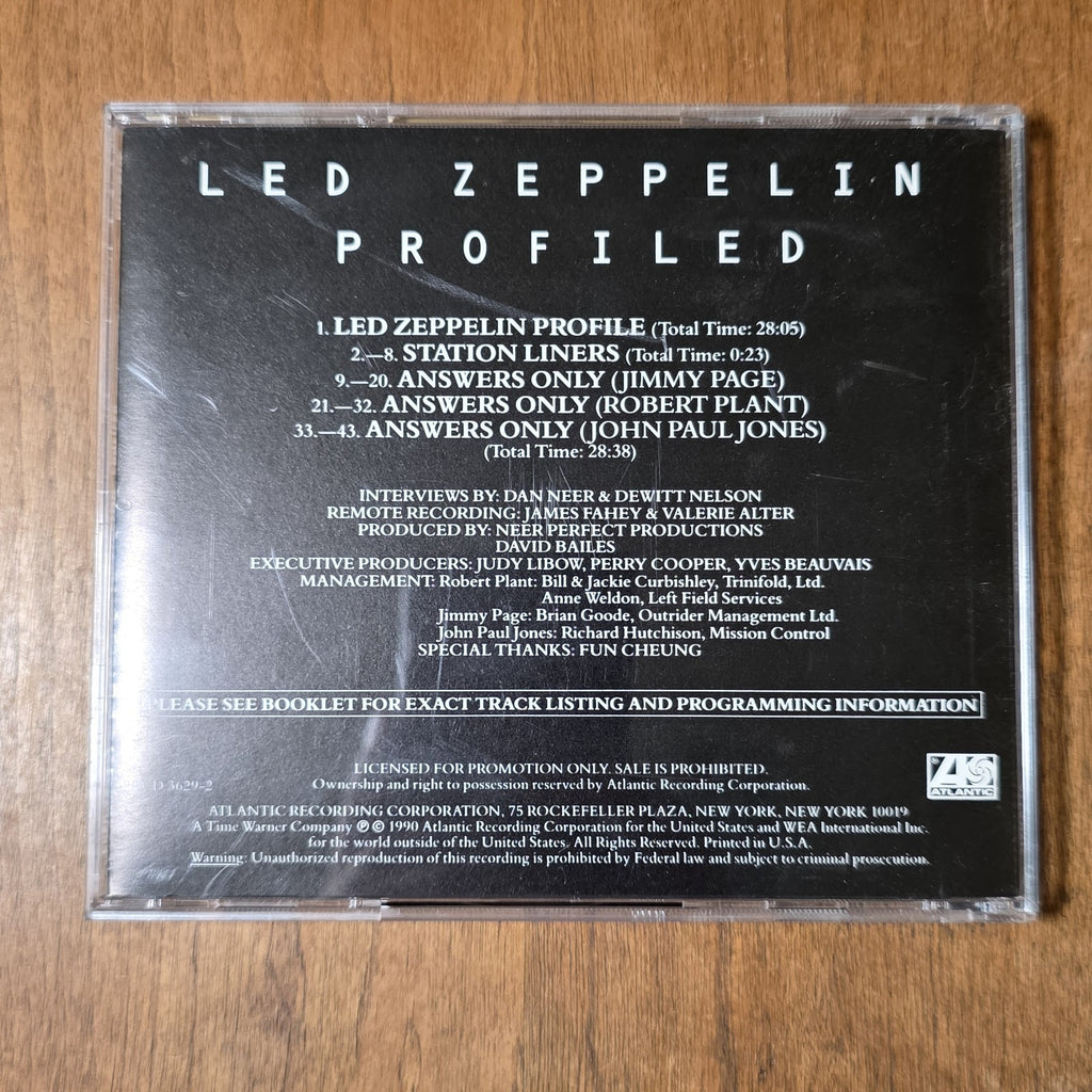 Led Zeppelin - Profiled CD Promo 1990 Classic Rock Interviews