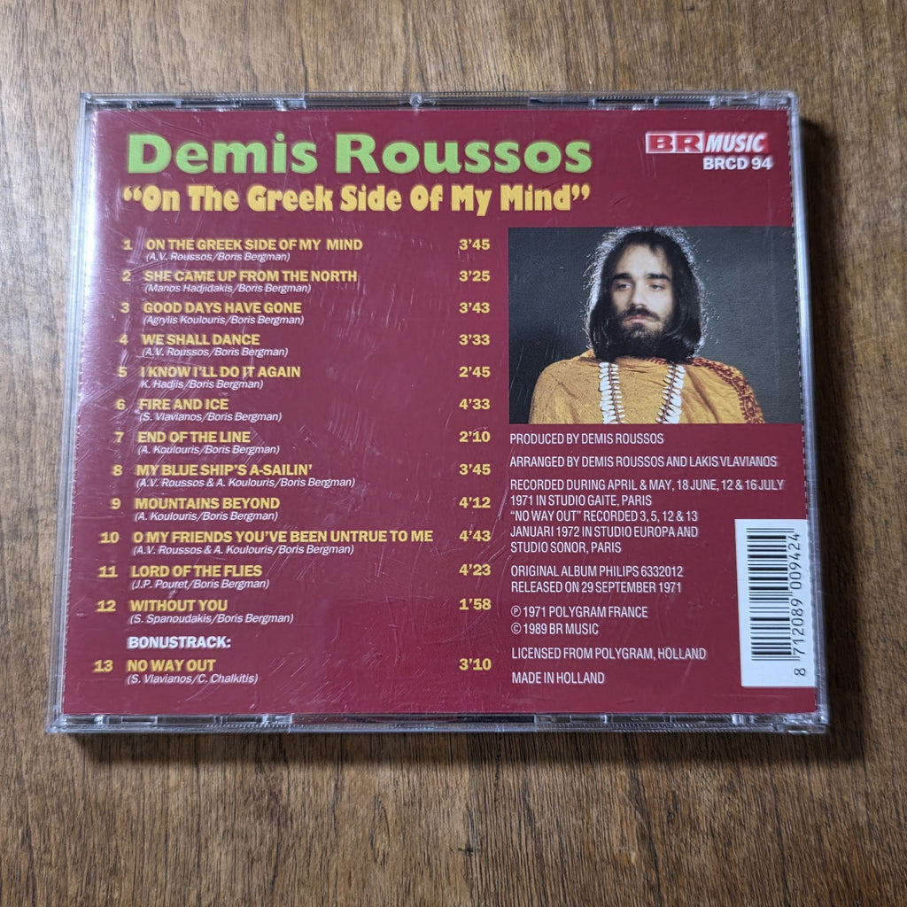 Demis Roussos - On The Greek Side Of My Mind CD Album 1971 Prog Rock Rare HTF