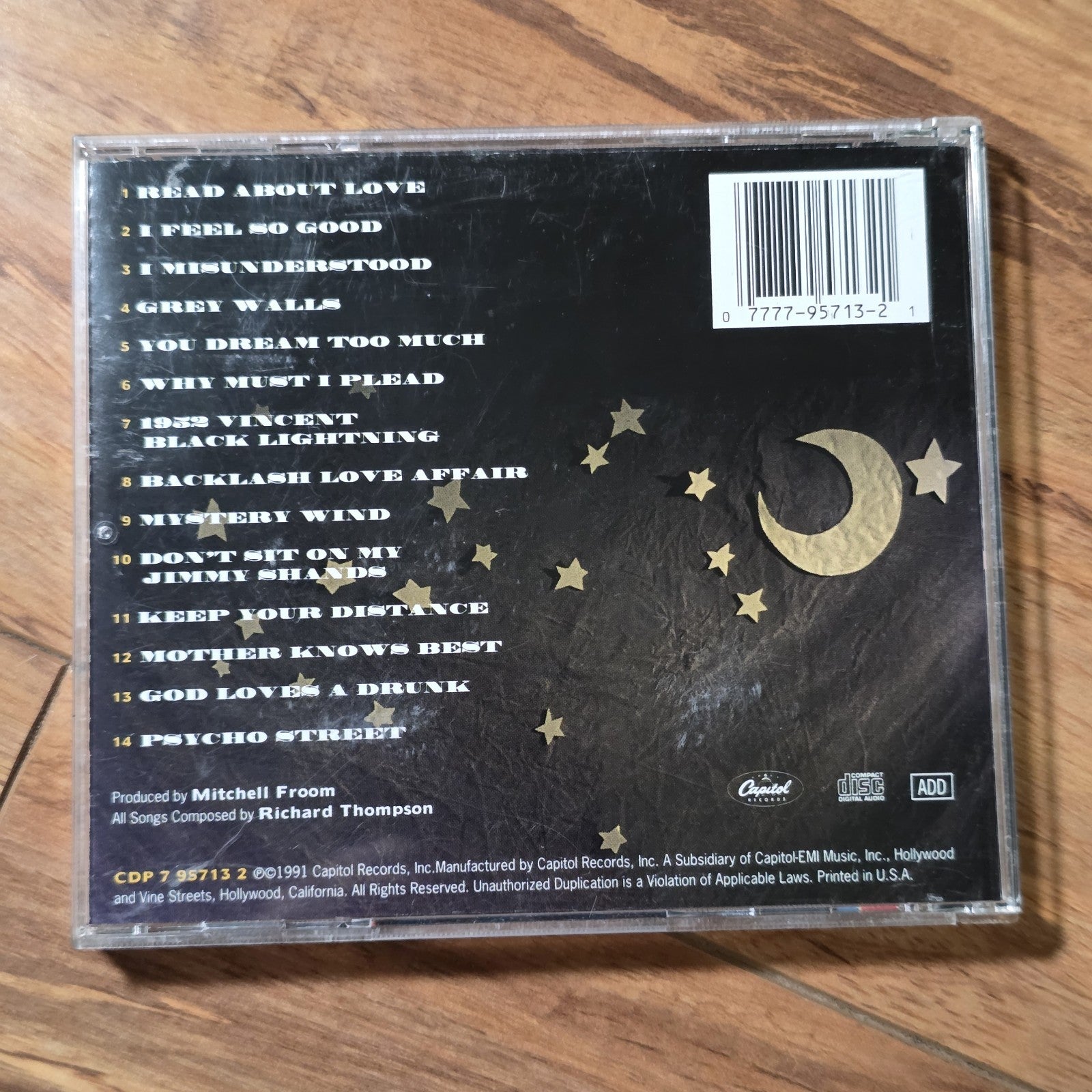 Richard Thompson - Rumour and Sigh CD 1991 Capitol Records Folk Rock
