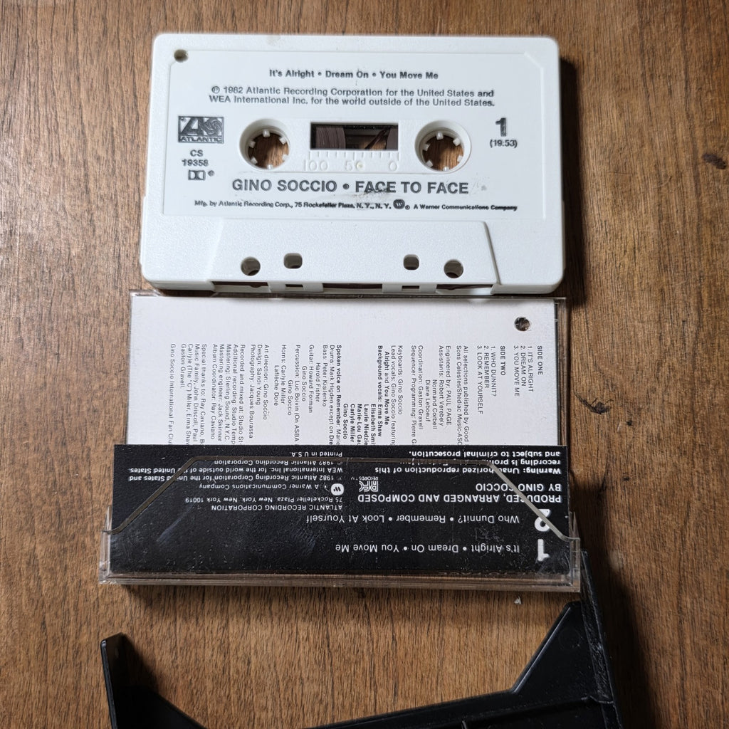 Gino Soccio - Face To Face Cassette Album 1982 Disco Funk Euro-Disco Rare HTF