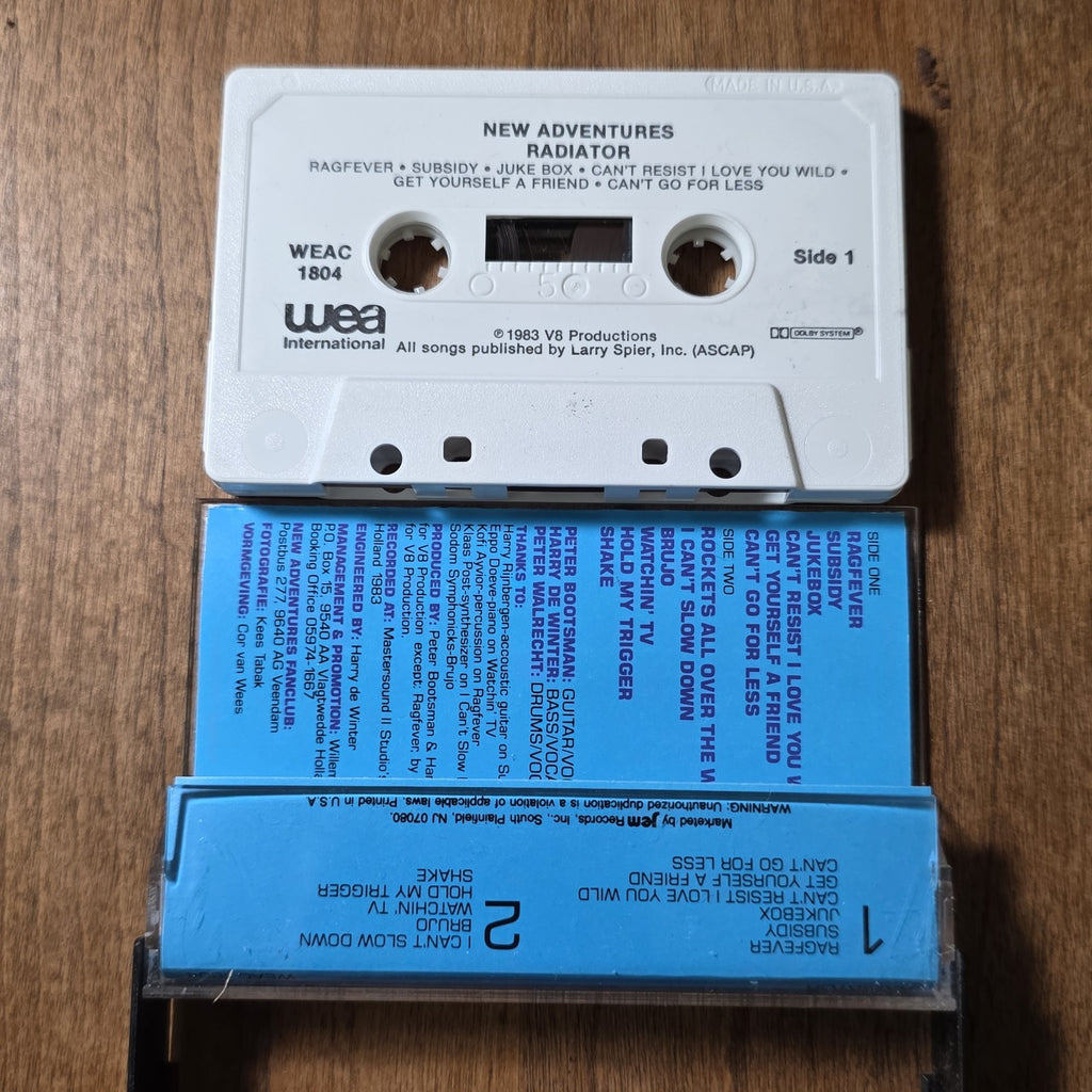 Radiator - New Adventures Cassette Album 1983 Alternative Rock