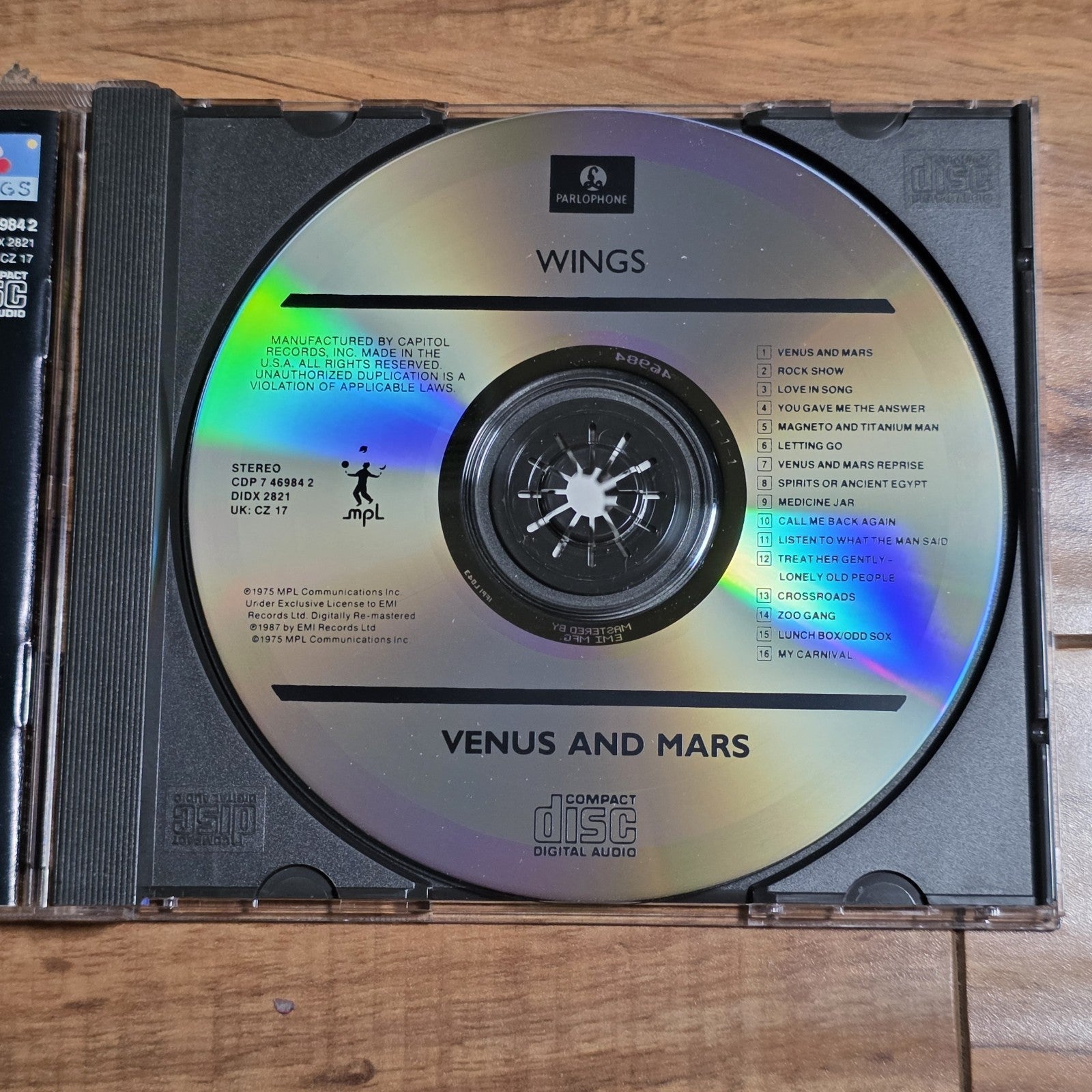Wings - Venus And Mars CD Album Parlophone CDP 7 46984 2 Rock Rare HTF