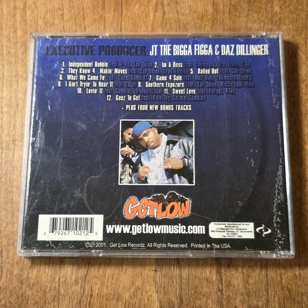 Daz Dillinger & JT the Bigga Figga - Game for Sale CD 2001 Hip Hop HTF READ