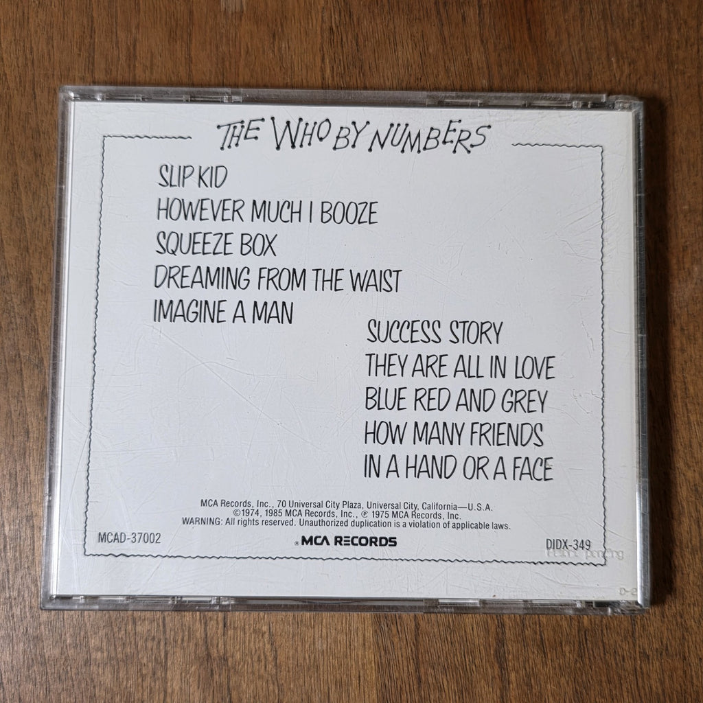 The Who - By Numbers CD Album 1985 Classic Rock Japan Press Rare HTF