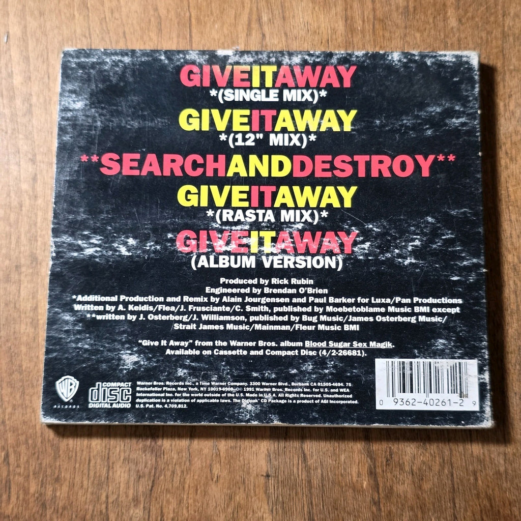 Red Hot Chili Peppers - Give It Away Search & Destroy CD Single 1991 Alternative