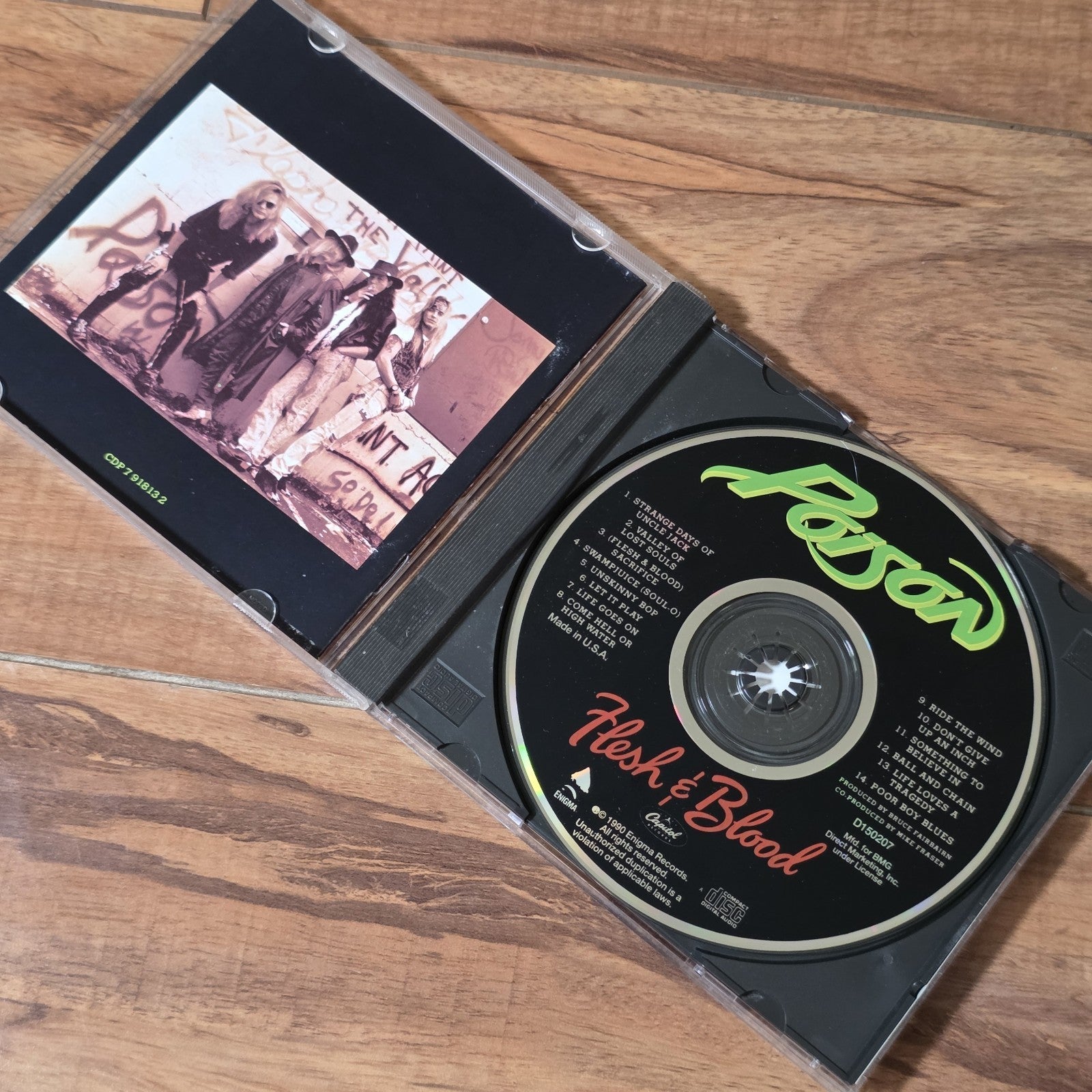 Poison - Flesh & Blood CD 1990 Enigma Capitol Records Hair Metal Rock