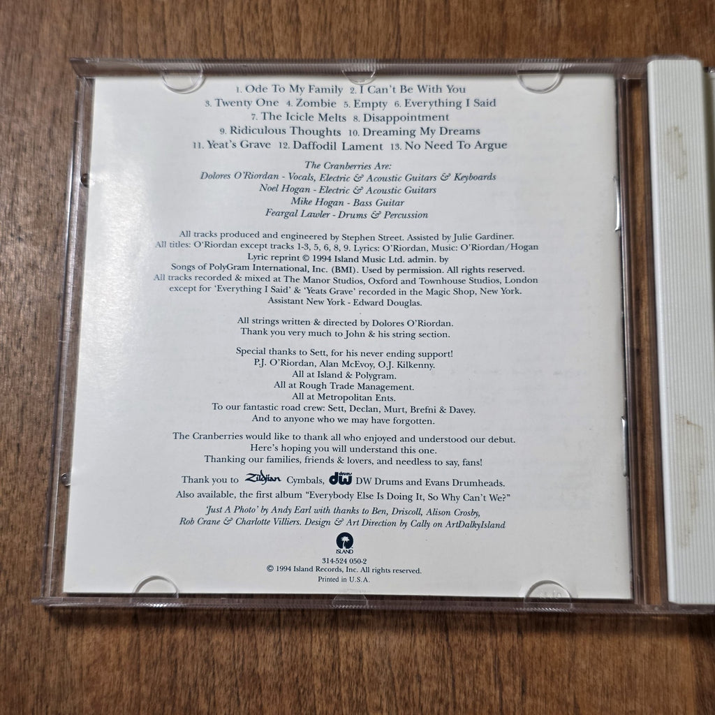 The Cranberries - No Need to Argue CD Album 1994 Alternative Rock