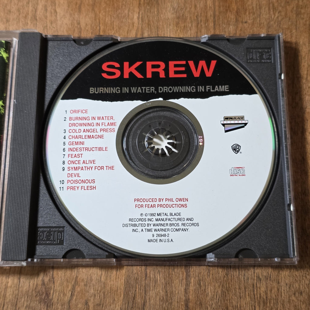 Skrew - Burning in Water, Drowning in Flame CD Album 1992 Industrial Metal HTF