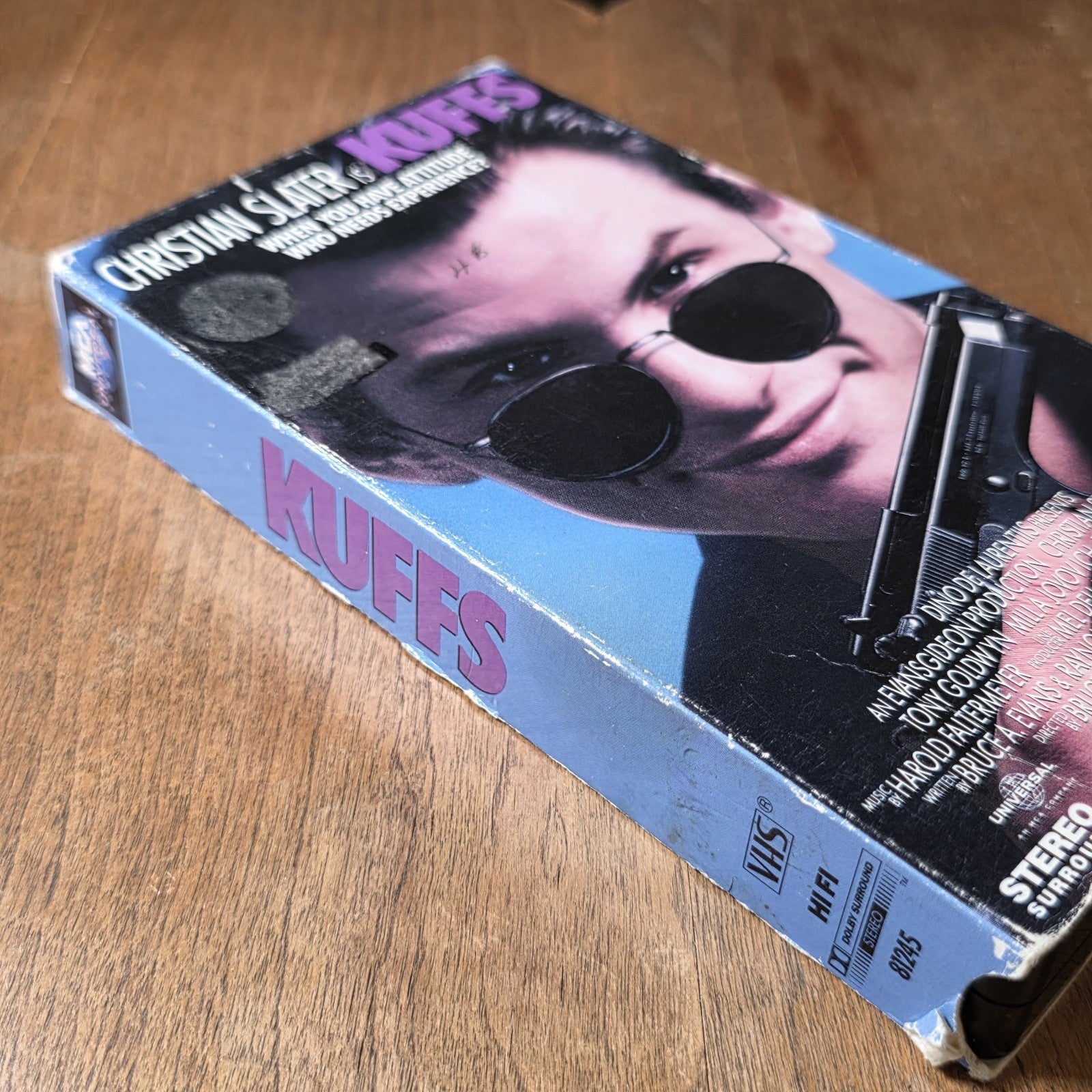 Kuffs 1992 VHS Bruce A. Evans Action Comedy Christian Slater Milla Jovovich