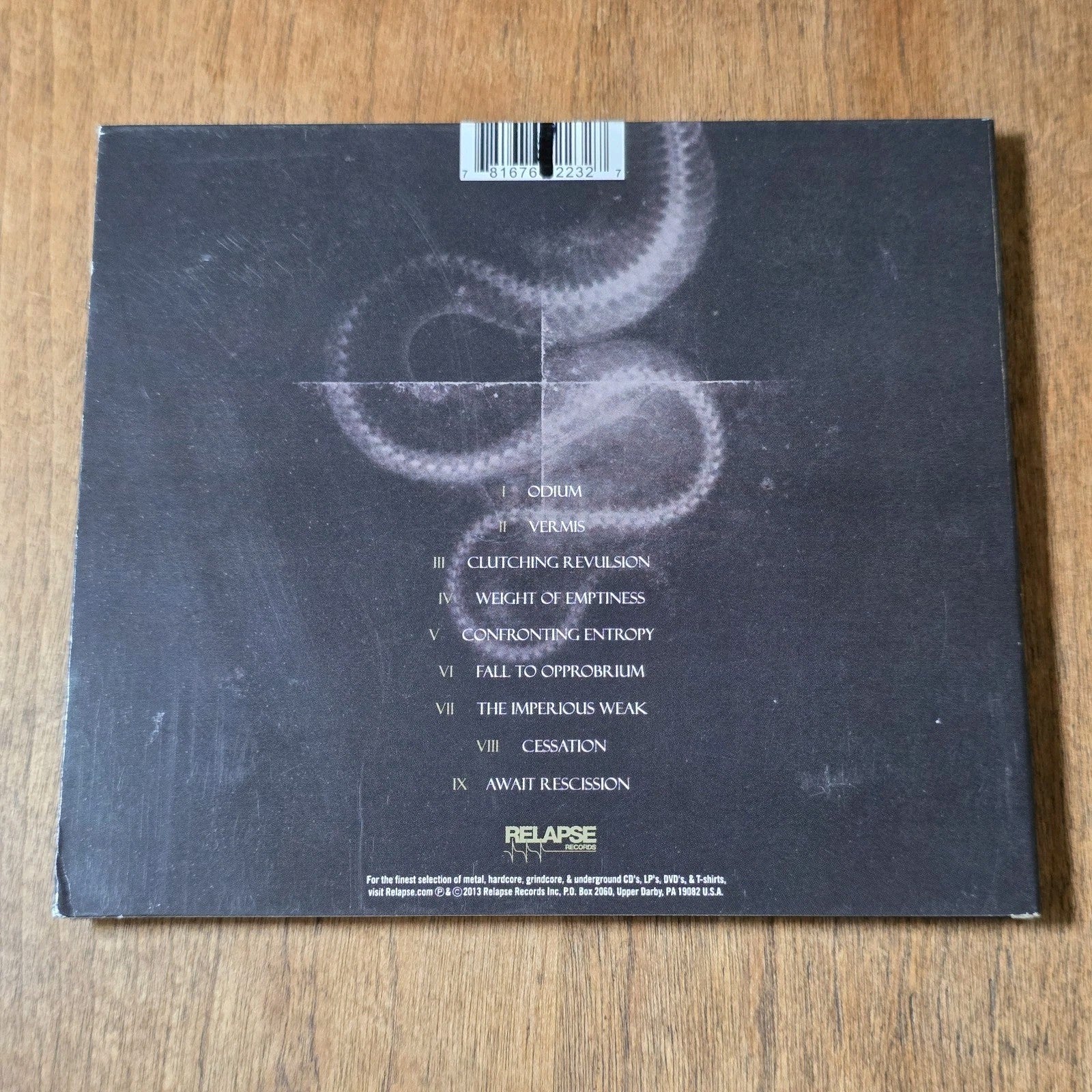 Ulcerate - Vermis CD Album 2013 Relapse Records Death Metal