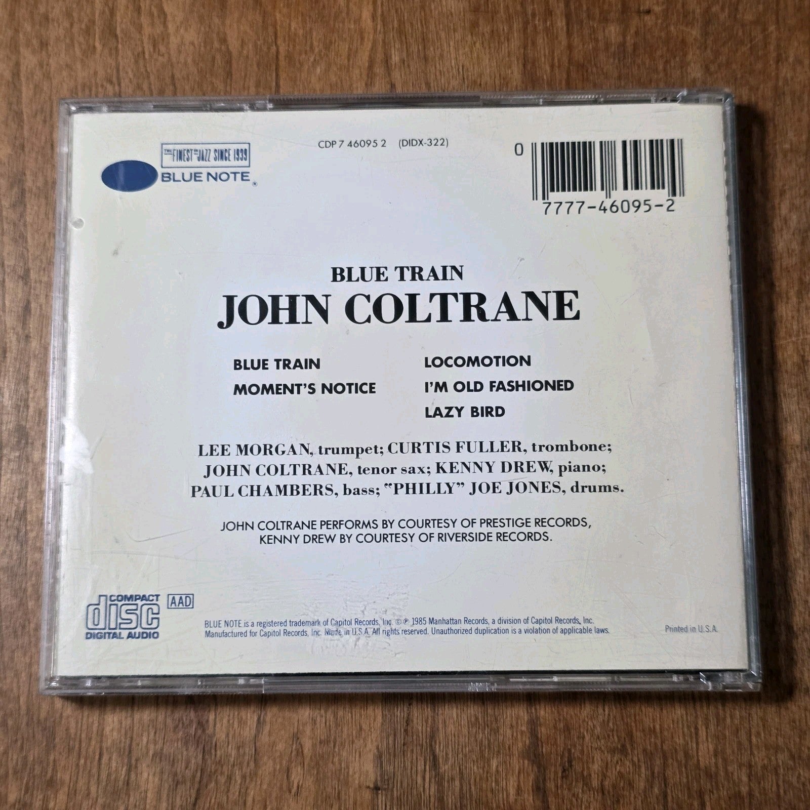 John Coltrane - Blue Train CD Album 1958 Jazz Blue Note