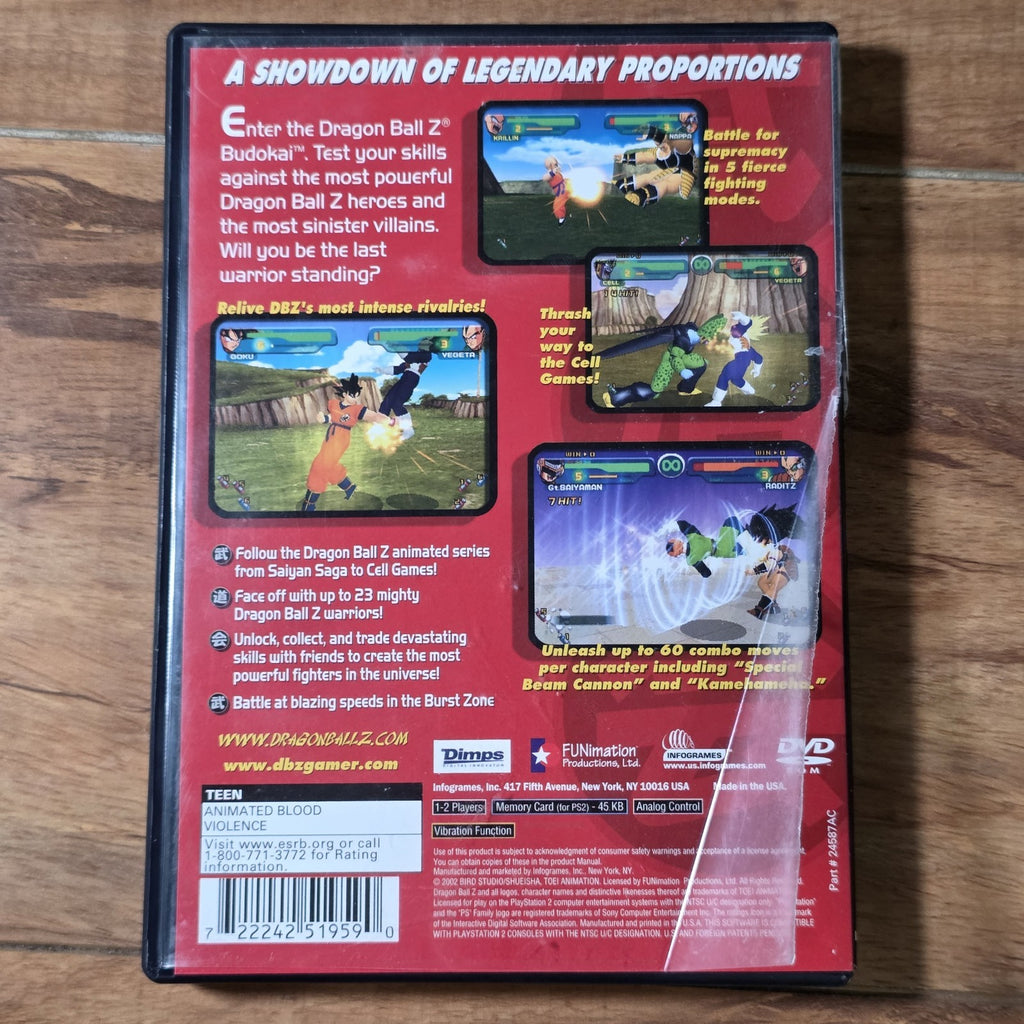 Dragon Ball Z Budokai 2002 Sony Playstation 2  PS2 Damaged Case Scratched CIB